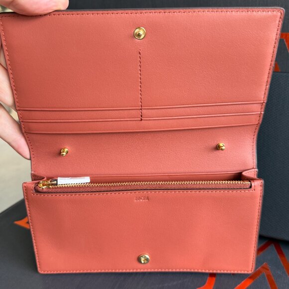 MCM Leather Wallet Purse On Removable Leather and Chain, MYL ESAK01 X7001 - Picture 3 of 16